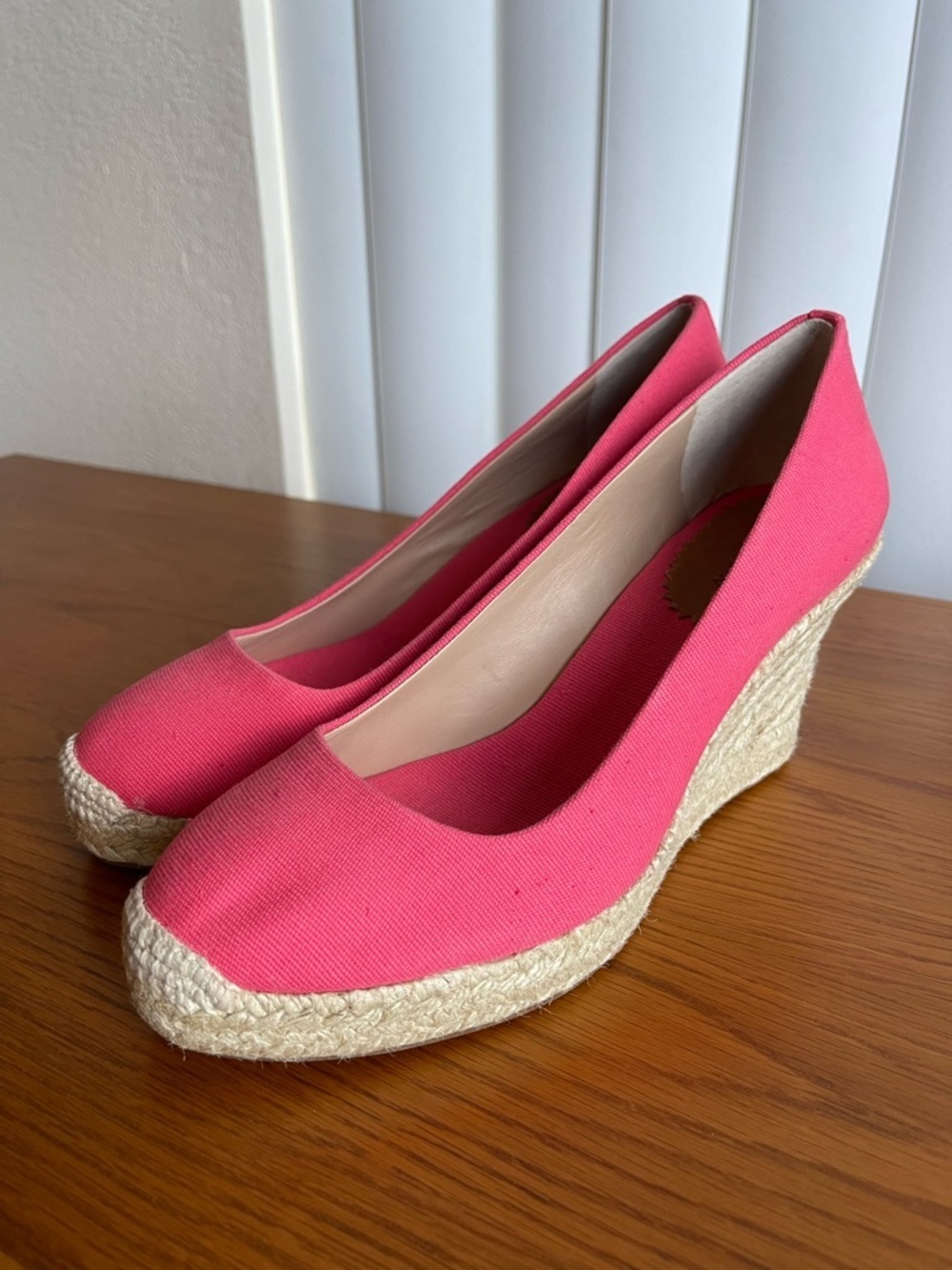 J.Crew Seville Canvas Espadrille Wedge Pink Size 7.5